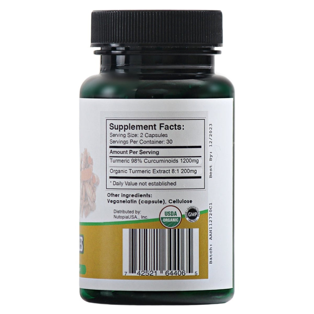 
                  
                    Organic Turmeric Curcumin 1200mg - NutopiaUSA
                  
                